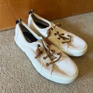 Womens Sperry White Flats